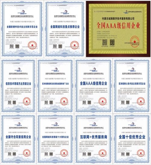 誠(chéng)商數(shù)字榮獲AAA級(jí)信用評(píng)級(jí)與互聯(lián)網(wǎng)優(yōu)秀服務(wù)商證書 數(shù)字技術(shù)服務(wù)領(lǐng)域再攀高峰